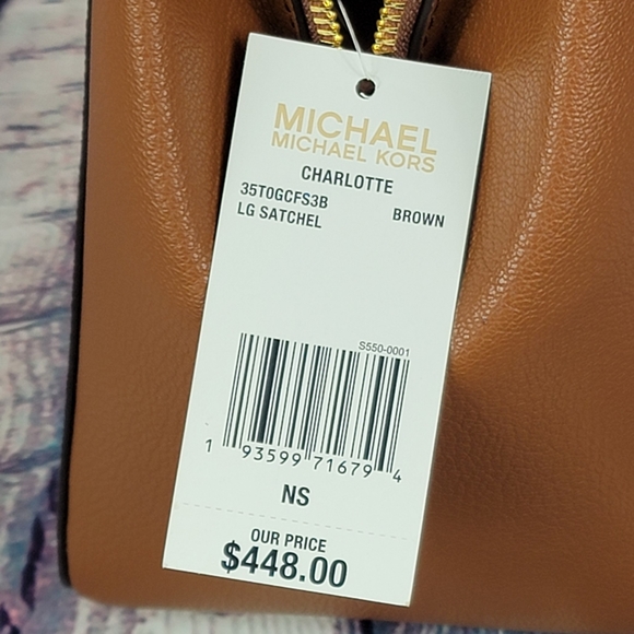 ⚠️LAST 1⚠️Michael Kors Charlotte LG Satchel Brown - Picture 4 of 8